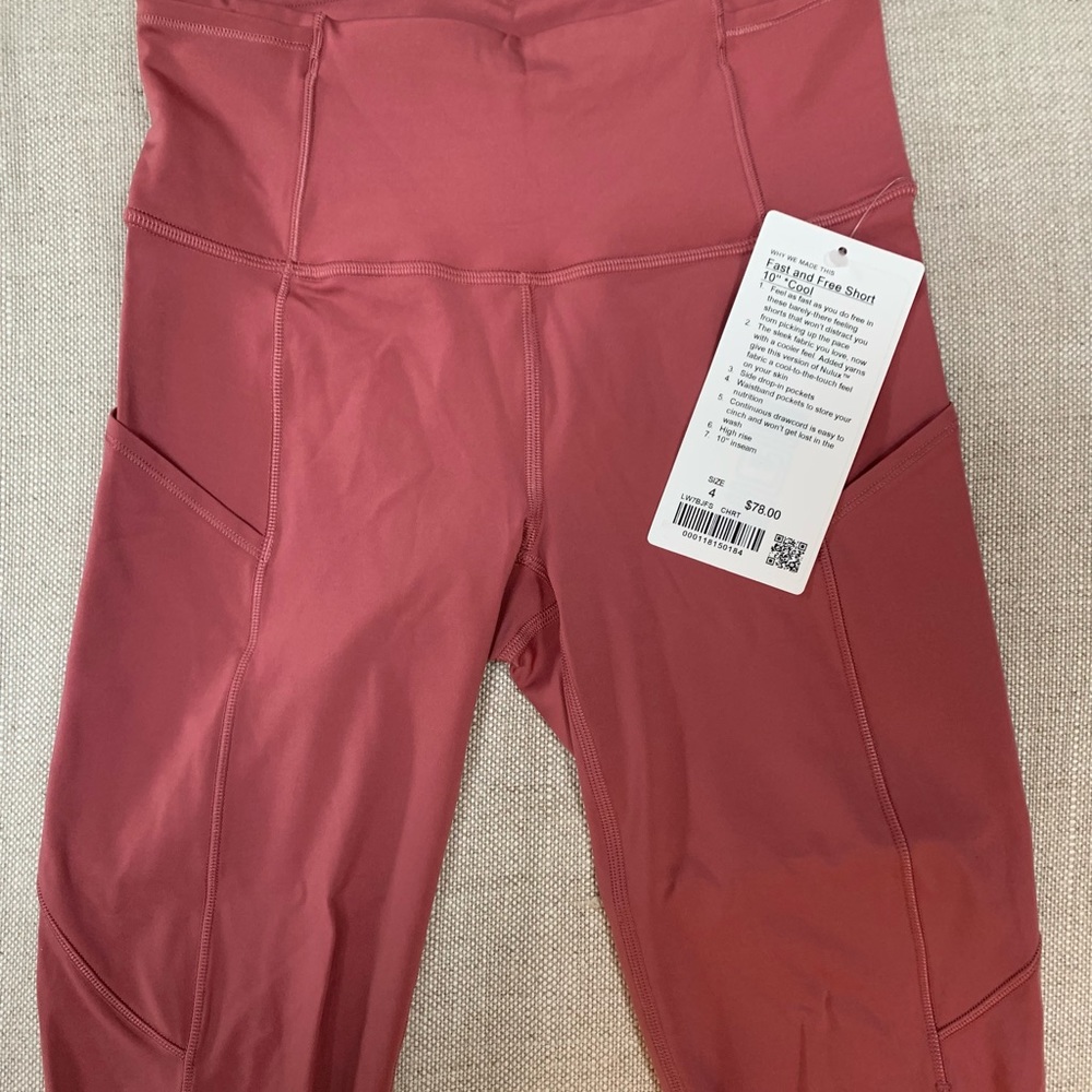 NWT lululemon fast and free shorts